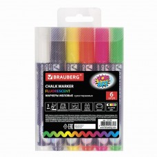Маркеры меловые для стекла Brauberg Pop-Art линия 5 мм 6 цветов 151536 (1)