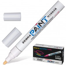 Маркер перманентный Zebra Paint  линия 2 мм белый MOP-200M-W