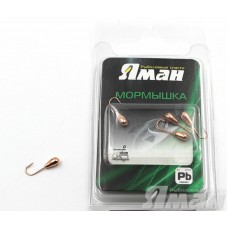 Мормышка Яман капля с отв., цвет Copper Plated, d 5 (5 шт.) Я-МР47