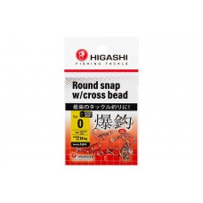 Карабин с поворотной бусиной Higashi Round snap w/cross bead, р. 0, цв. SS, до 18 кг 6 шт