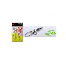 Карабин с вертлюгом Xesta BB Hard Lock Snap+Ring, р. 3, цв. S, до 45,3 кг 2 шт