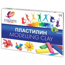 Пластилин классический Луч Классика 8 цветов 160 г со стеком 12С 867-08