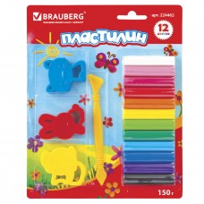 Пластилин классический Brauberg 12 цветов 150 г со стеком 224462 (8)