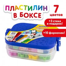 Пластилин в боксе 7 цветов 380 г 3 стека 10 форм 105864 (2)