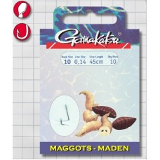 Поводок Gamakatsu BKS-1010B Maggots D0,10 мм, 45 см, крючок №16, 10 шт, 140123-01600-010