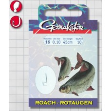 Поводок Gamakatsu BKS-1050N Roach D0,10 мм, 45 см, крючок №14, 10 шт, 140113-01400-010