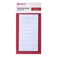 Протекторы защитные Vortex из фетра d20 мм, d27 мм, 24х24 мм белые 26011