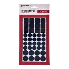 Протекторы защитные Vortex из фетра d20 мм, d27 мм, 24х24 мм черные 26003