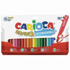 Фломастеры суперсмываемые утолщенные Carioca Bravo 24 цвета 42763