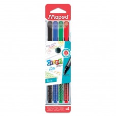 Ручки капиллярные трехгранные Maped Graph Pep's линия 0,4 мм 4 шт 749020