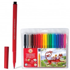 Фломастеры смываемые трехгранные KOH-I-NOOR 18 цветов 771002AH04TERU/150656 (3)