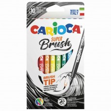 Фломастеры смываемые с наконечником-кистью Carioca Super Brush 10 цветов 42937