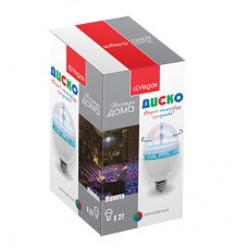 Лампа светодиодная для дома (мультиколор) Vegas Диско 3 LED, цоколь Е27, 220V 55099 в СПб, Санкт-Петербурге