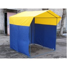 Палатка торговая Митек Домик 2,5х1,9 (разборная) (2 места) (Зеленый/Желтый)