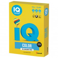 Бумага цветная для принтера IQ Color А4, 160 г/м2, 250 листов, ярко-желтая, IG50