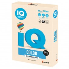 Бумага цветная для принтера IQ Color А4, 80 г/м2, 500 листов, кремовая, CR20
