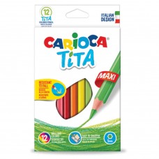 Карандаши цветные утолщенные пластиковые Carioca Tita Maxi 12 цветов 5 мм 42789