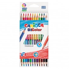 Карандаши цветные трехгранные Carioca BiСolor 24 цвета 12 шт 42991/181703 (3)