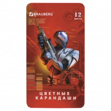 Карандаши цветные Brauberg Star Patrol 12 цветов в коробке 180543