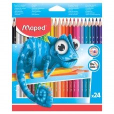 Карандаши цветные трехгранные пластиковые Maped Pulse 24 цвета 862254
