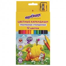 Карандаши цветные трехгранные утолщенные 12 цветов 181370 (3)